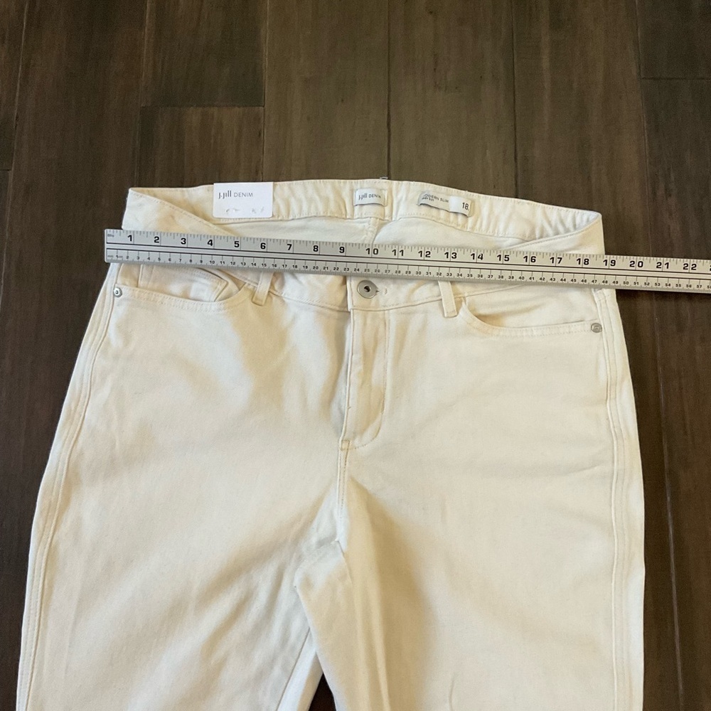 J.Jill Denim Plus Size Boot Cut Ivory Contoured Waistband Jeans Size 18 - Picture 3 of 7